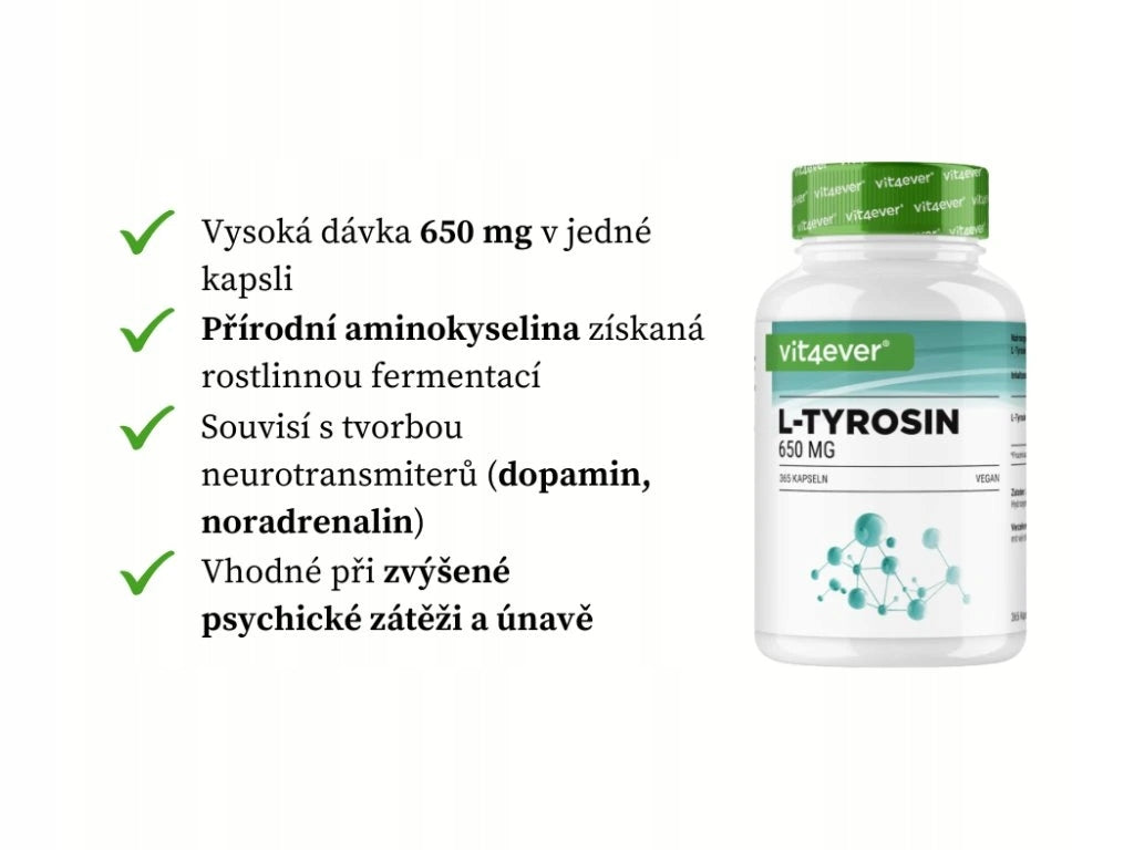 Vit4ever L-Tyrosin, 365 kapslí Expiration date not specified