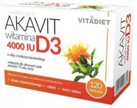 Vitadiet Akavit vitamin D3 4000 IU safflower oil 120 kaps.