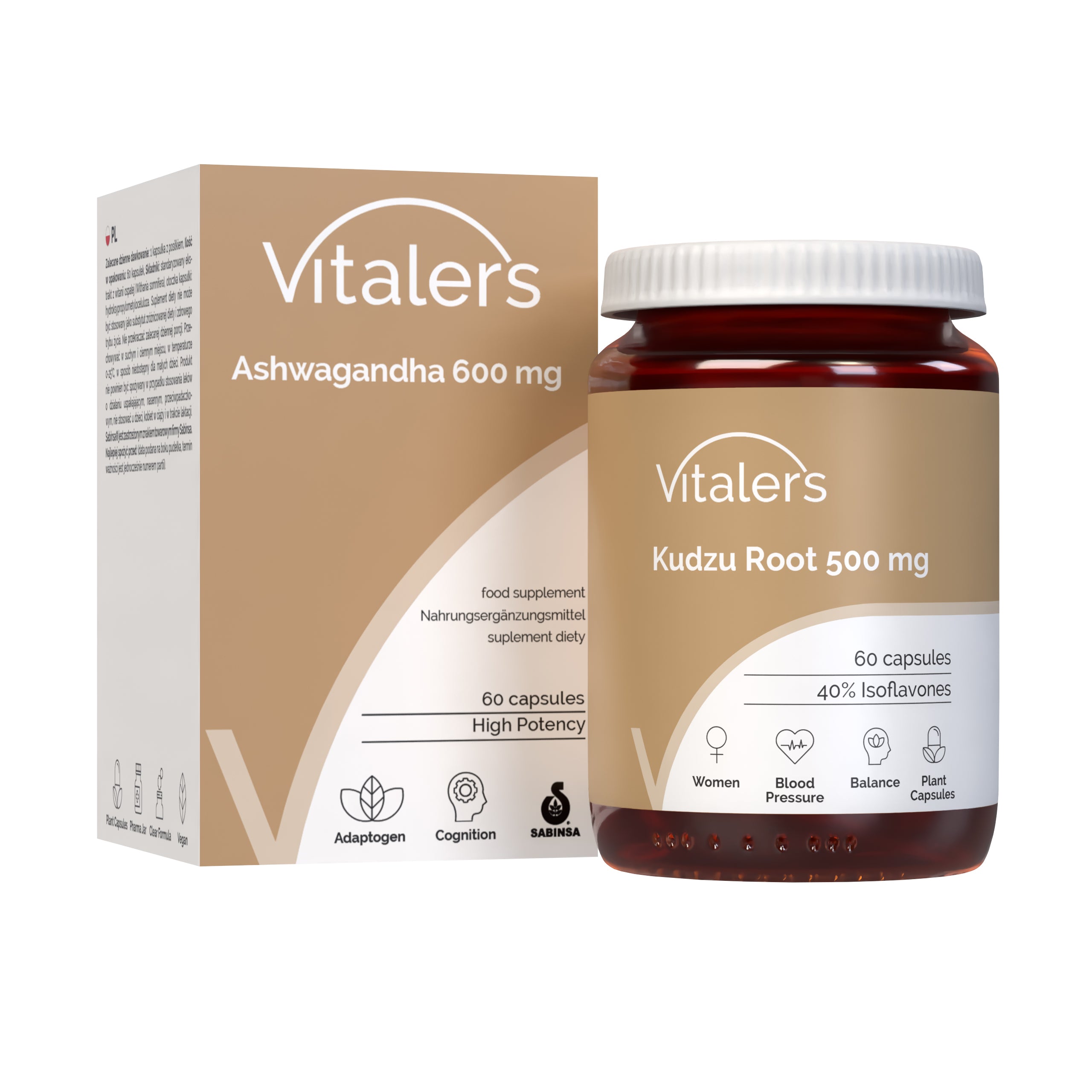 Vitalers Ashwagandha Extract Withania 600 mg Indian Ginseng 60 capsules Medical device no