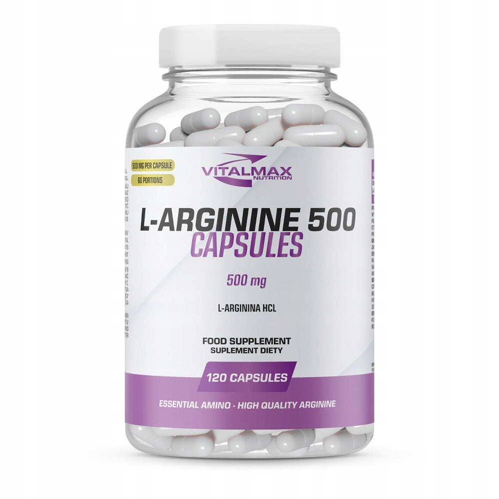 Vitalmax L-Arginine 500mg 120 kaps. muscle pump circulation NO