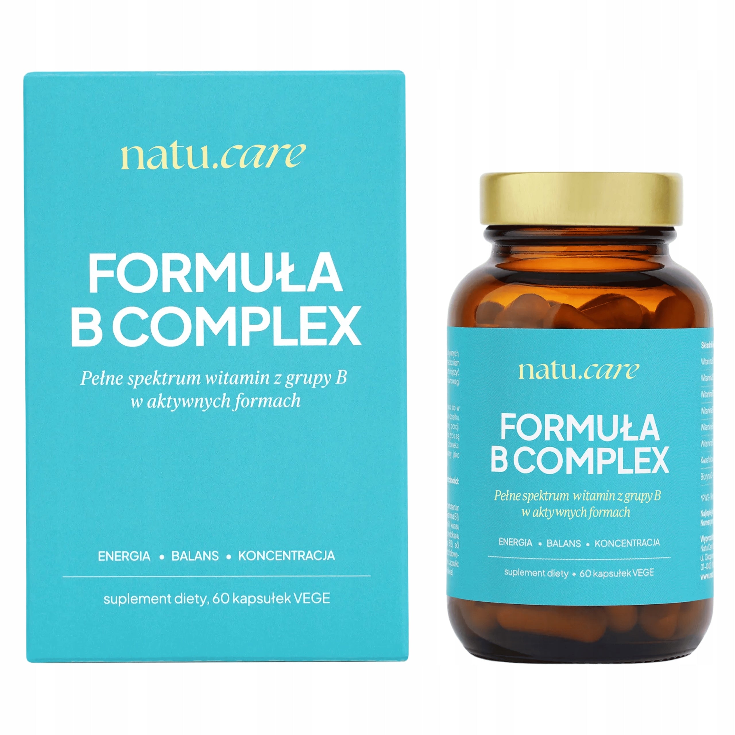 Vitamin B COMPLEX B1 B2 B3 B5 B6 B9 B12 Methylcobalamin Biotin - 60 kaps Medical device no