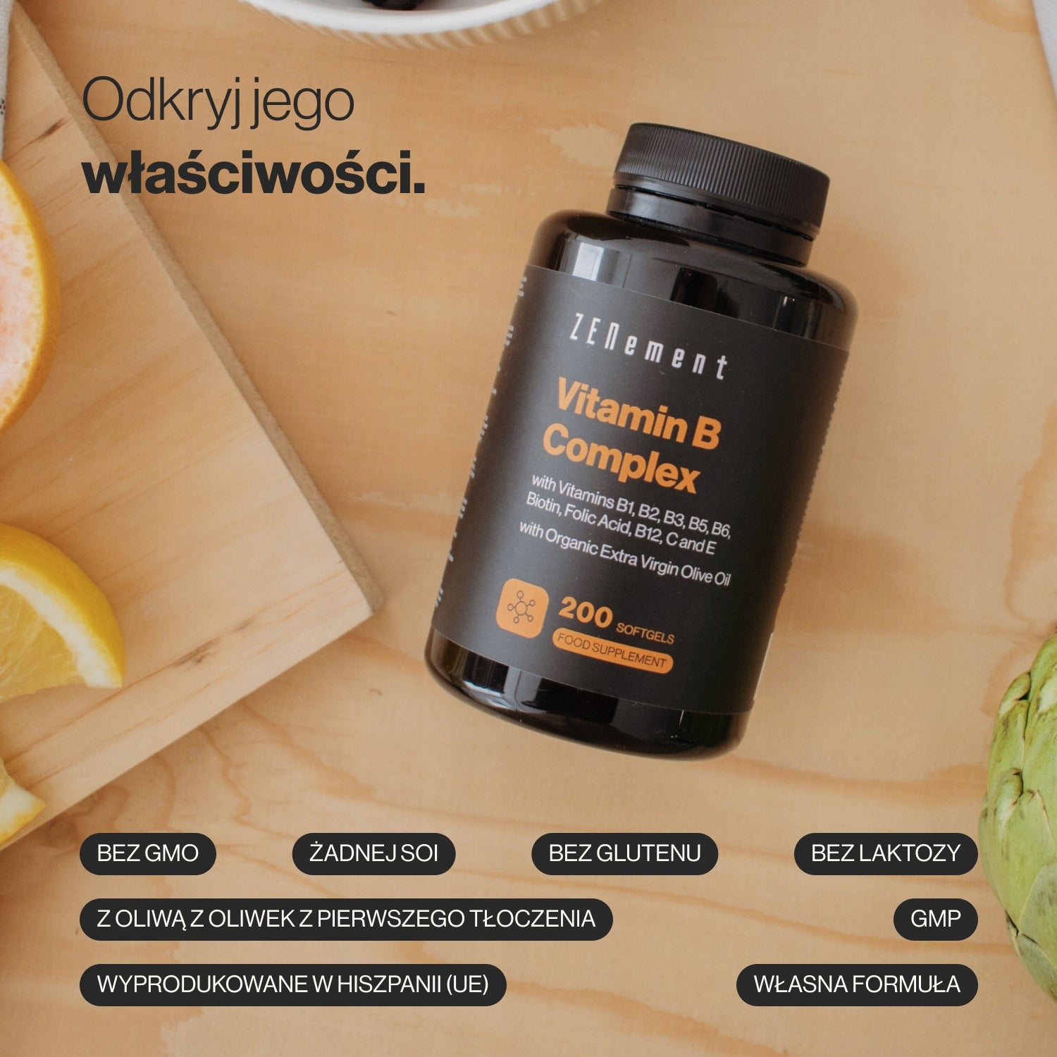 Vitamin B Complex & B1, B2, B3, B5, B6, Biotin, Folic Acid, B12 200 Softgel Manufacturer code Z-FTA-300099