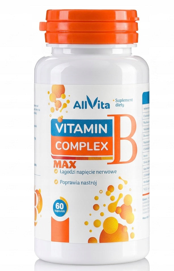 Vitamin B Complex MAX methylated B12 ALLVITA Dietary supplement 60 capsules Expiration date at least 1 year from the date of purchase