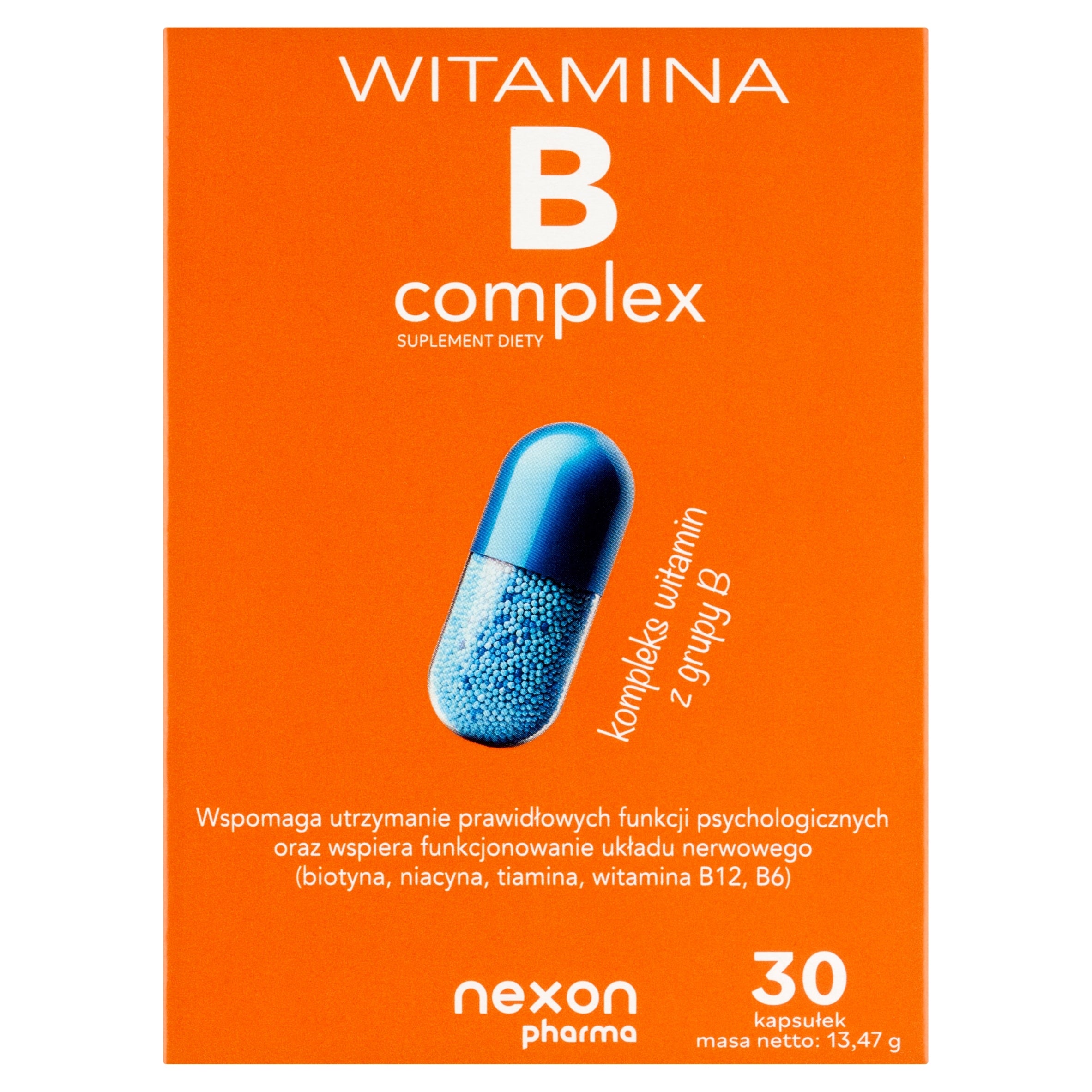 Vitamin B complex 30 capsules, Nexon
