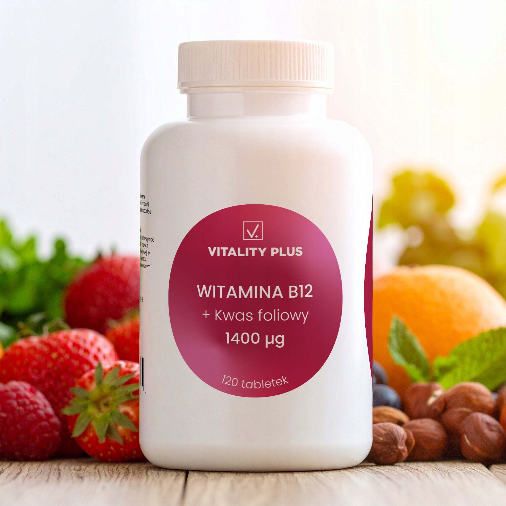 Vitamin B12 Cobalamin Folic Acid 1000 mcg 120 tablets Fatigue Stress Manufacturer code Witamina B12 1000 mcg + kwas foliowy 400 mcg