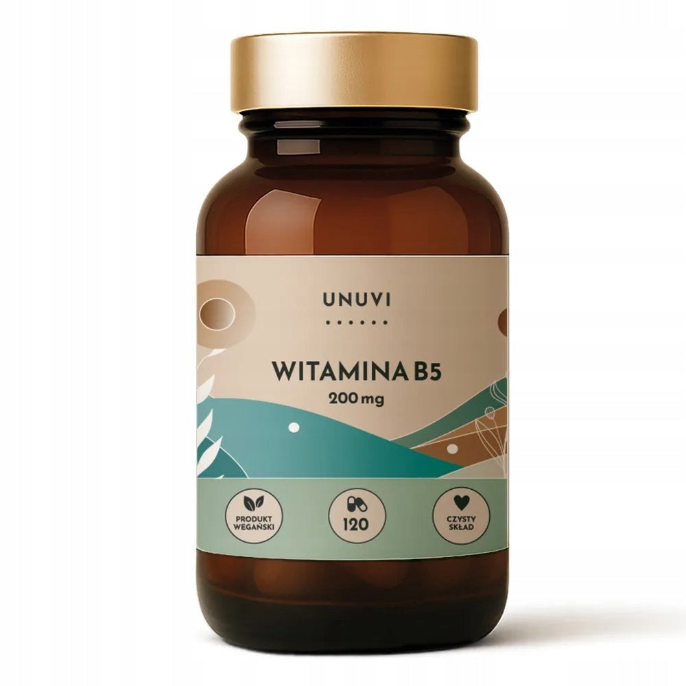 Vitamin B5 200 mg 120 capsules vegetarian METABOLISM SKIN HAIR UNUVI
