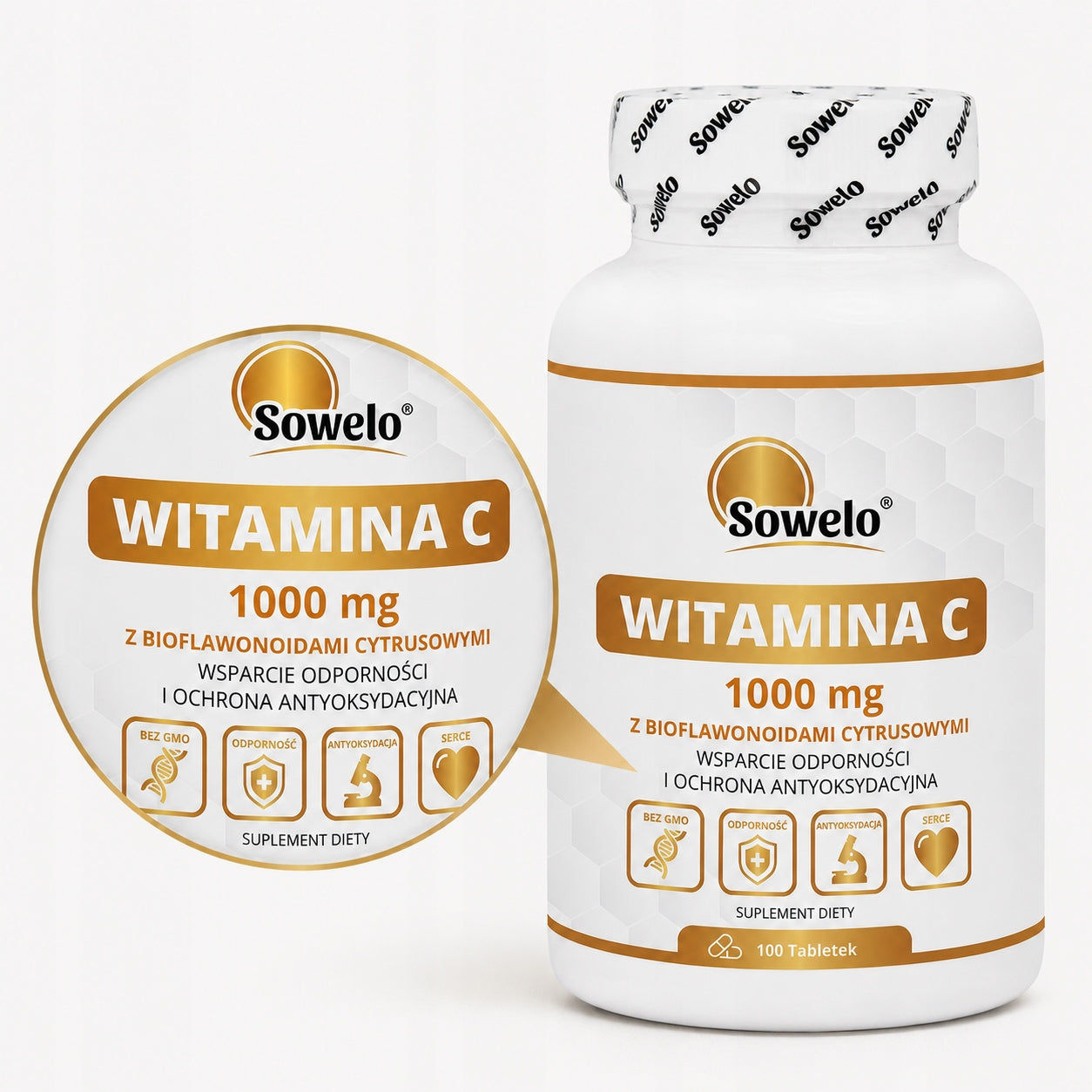 Vitamin C 1000 mg + Bioflavonoids 100 Tab – Immunity, Energy – Sowelo Expiration date at least 1 year from the date of purchase