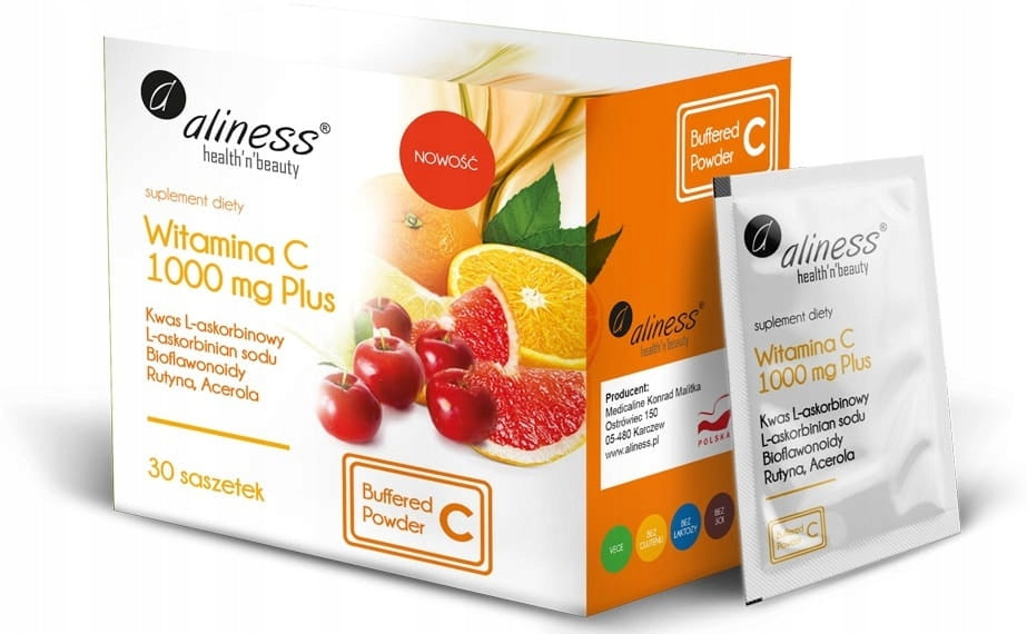 Vitamin C 1000mg Plus Bioflavonoids Routine Acerola 1 sachet ALINESS EAN (GTIN) 5903242583537