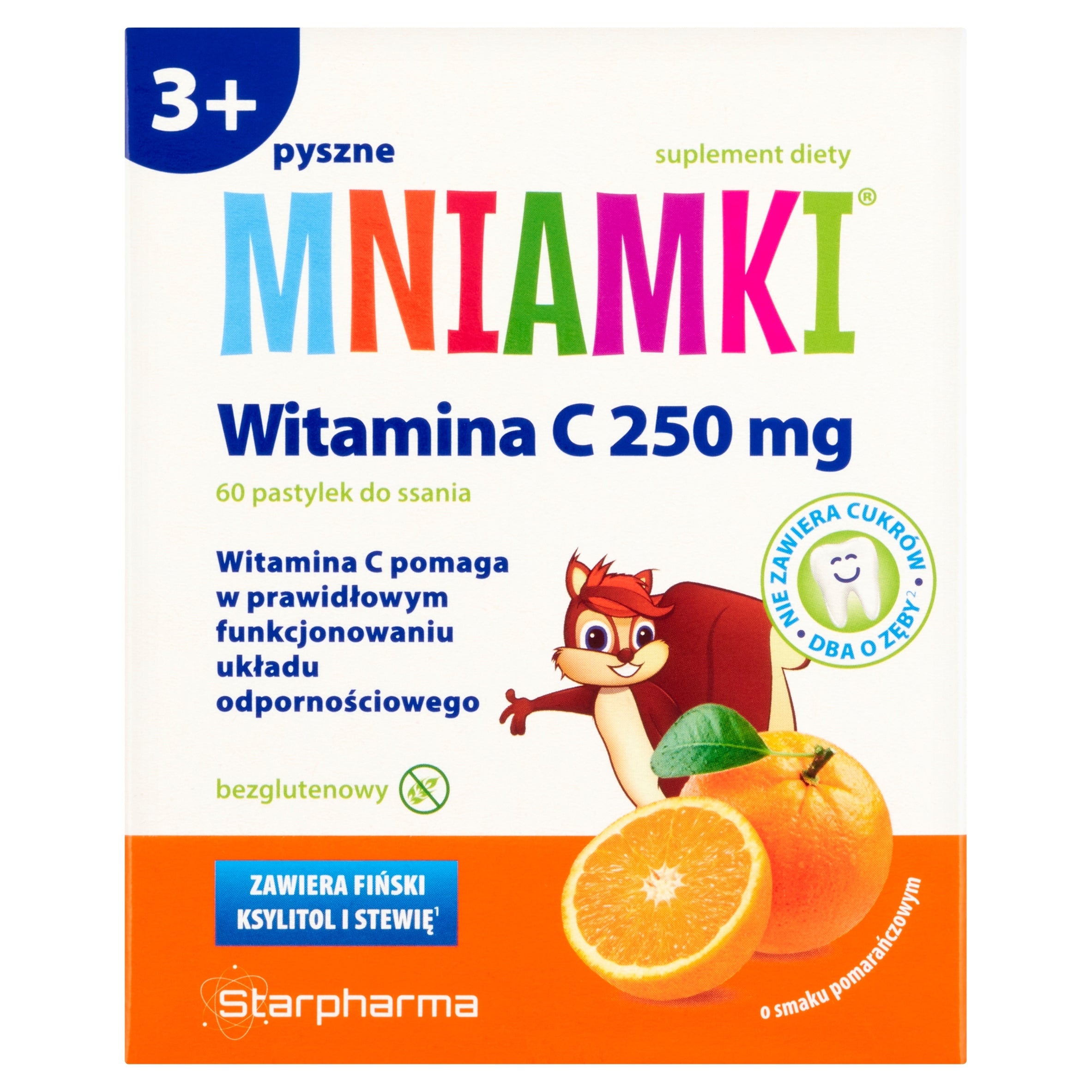 Vitamin C 250 mg lozenges orange Mniamki 60 pcs. Brand Starpharma