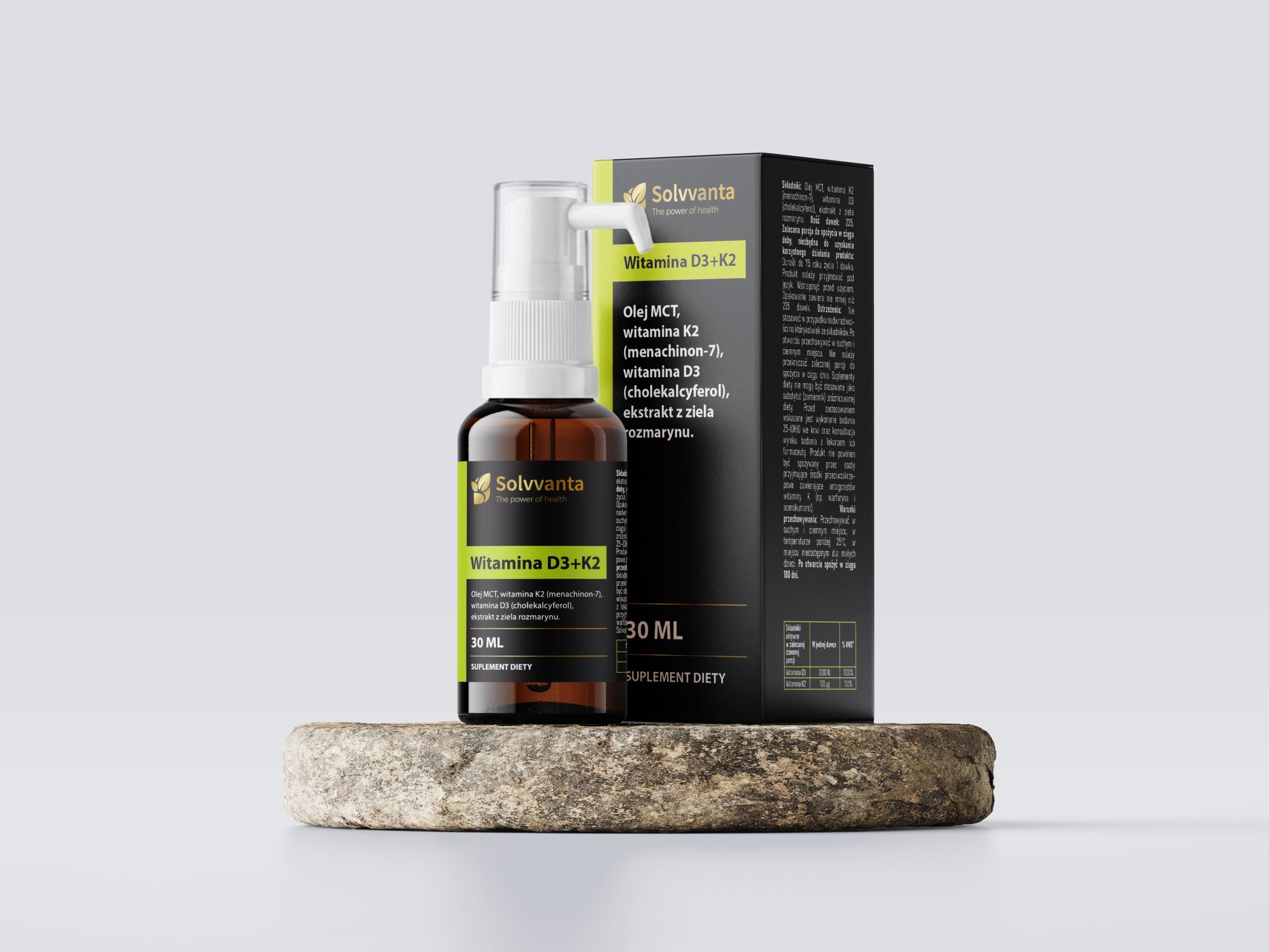 Vitamin D3 2000IU +K2MK7 in MCT oil 235 servings 30 ml Solvvanta Brand Solvvanta