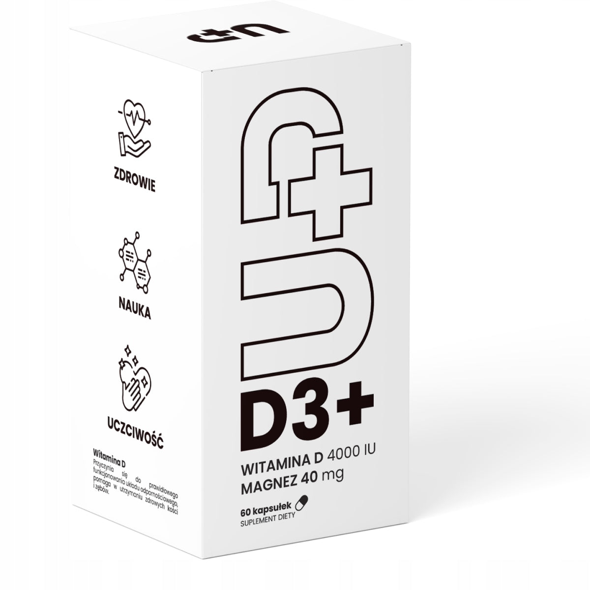 Vitamin D3 4000 IU with Magnesium UP Health Pharma 60k for Immunity Sleep UP D3+