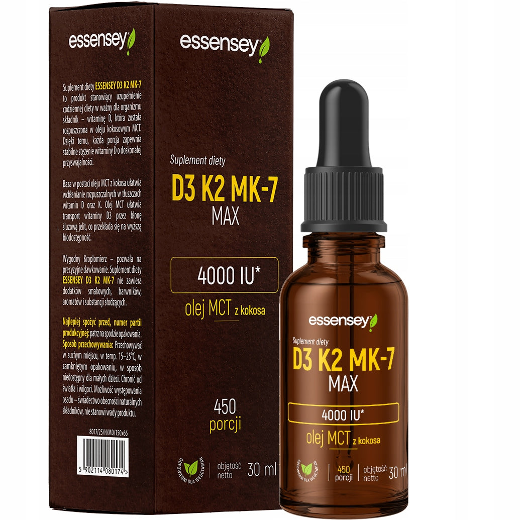Vitamin D3 4000 + K2 MK7 Forte For 450 Days In Drops Resistance Teeth Bone