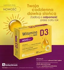 Vitamin D3 FORTE MAX 4000 IU 60 capsules Zyskaj Zdrowie Manufacturer code 5902578910512