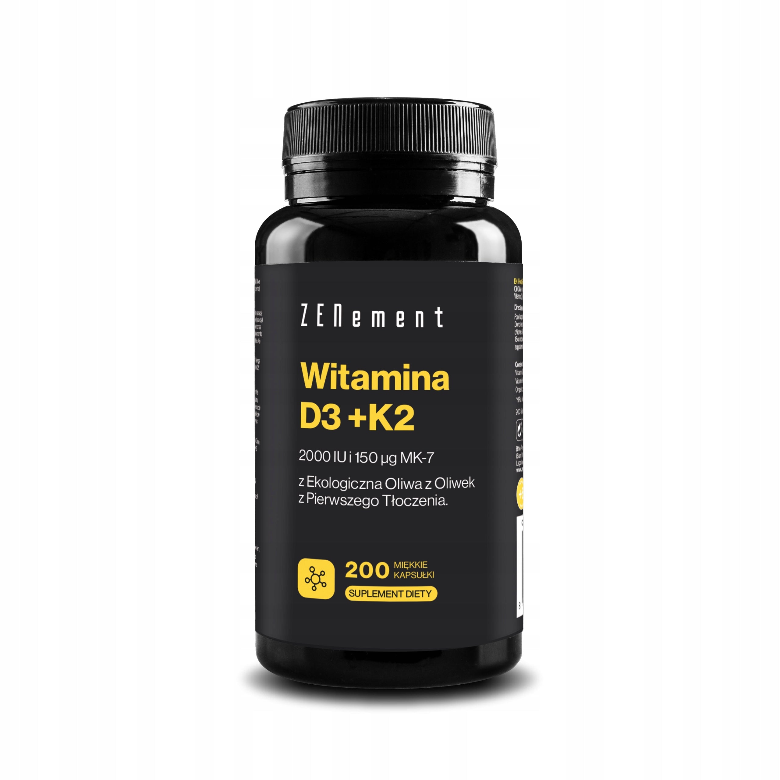 Vitamin D3 + K2 2000 IU & 150µg MK-7 - 200 Softgels