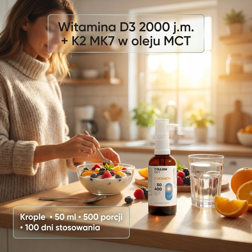 Vitamin D3+K2 Drops 50ml for Immunity, Bones, Teeth, MCT Oil Viloway Packaging status original
