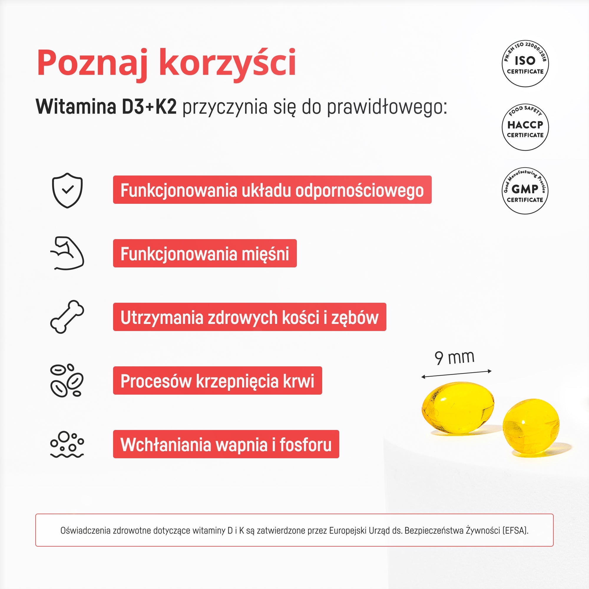 Vitamin D3 K2 MK-7 - High dose of 2000IU D3 and 50mcg K2 - Up to 120 capsules Expiration date at least 1 year from the date of purchase