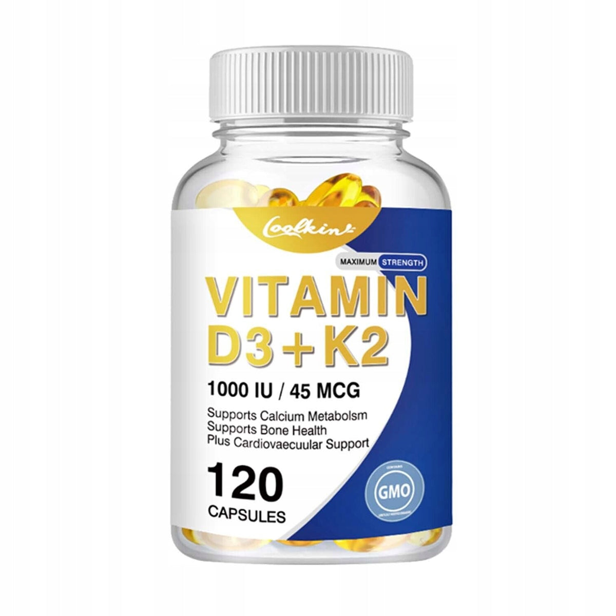 Vitamin D3 + K2 capsules - support calcium absorption,...