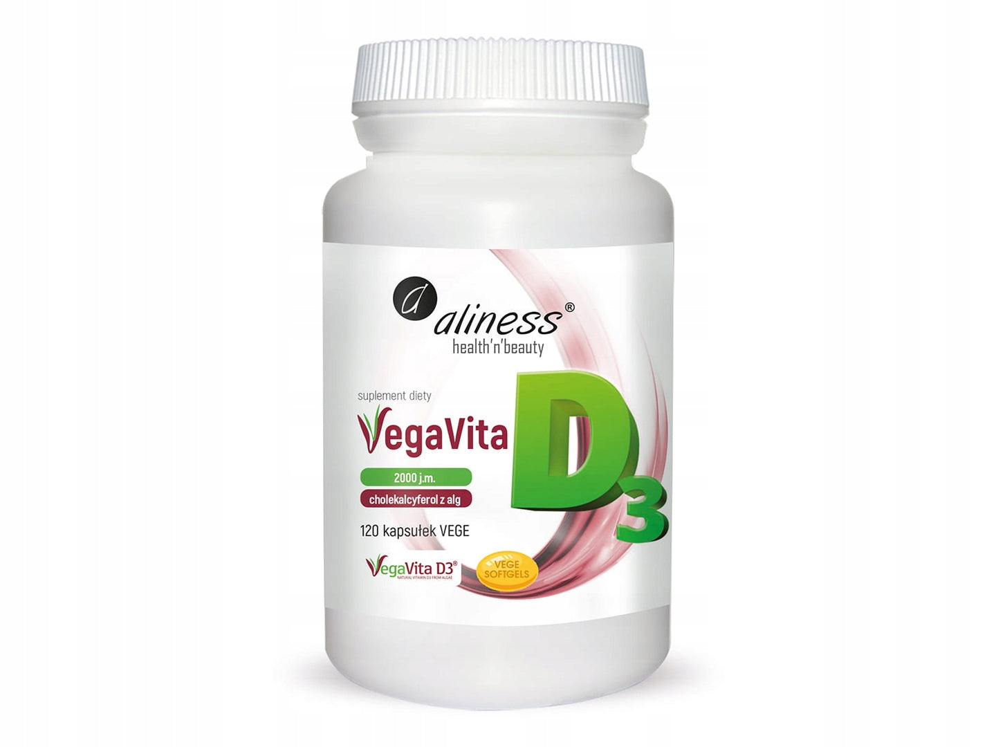 Vitamin D3 from algae 2000iu 120 kaps Aliness Vege