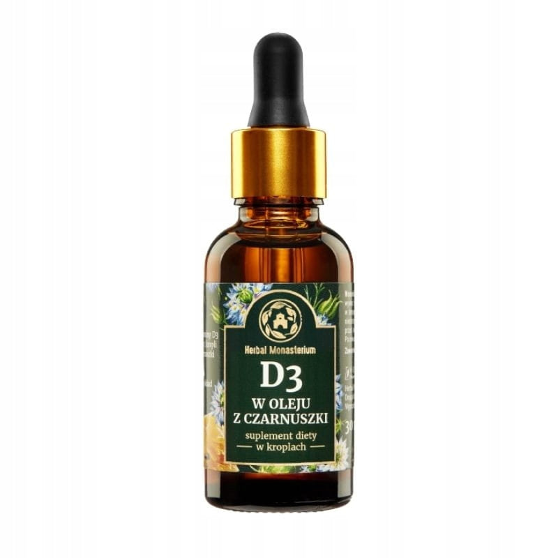 Vitamin D3 in drops, 2000 units, 900 drops, D3 in black cumin oil