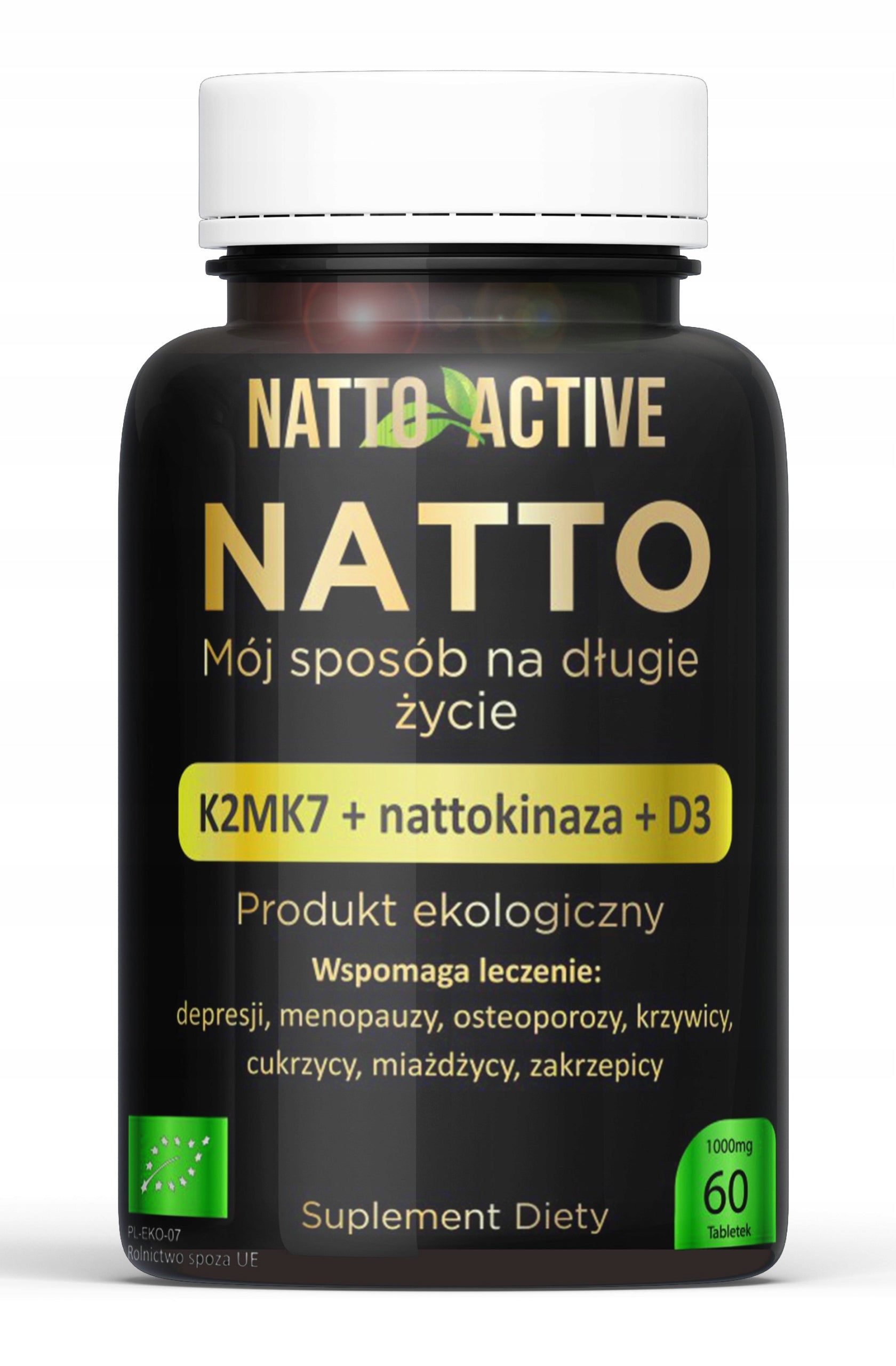 Vitamin D3 k2 mk7 + Nattokinase D3 2000 IU - 60 tablets Natto Active Packaging status original