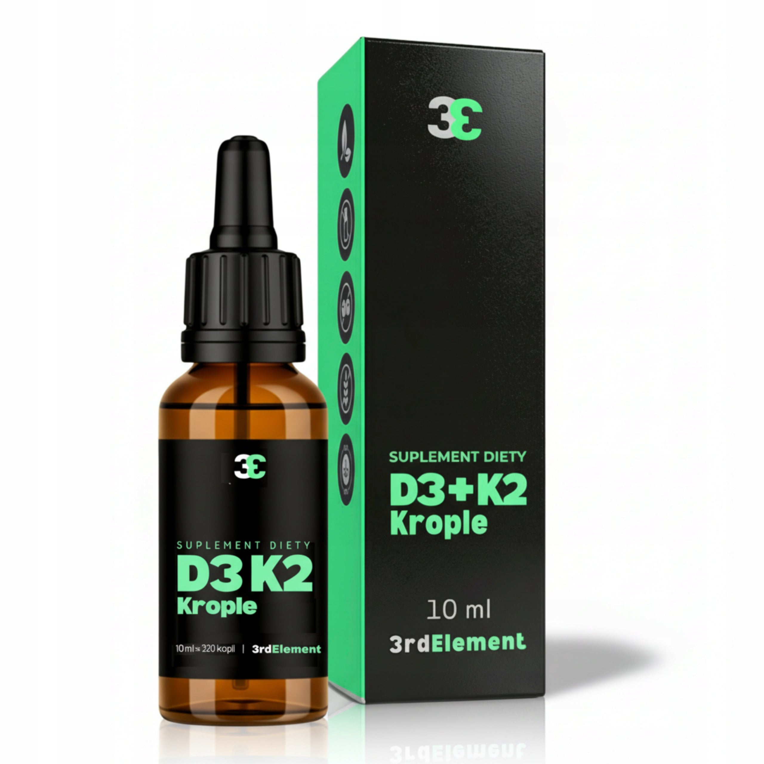Vitamin D3K2 MK-7 - drops 10 ml - 2000 IU - MCT oilhigh bioavailability