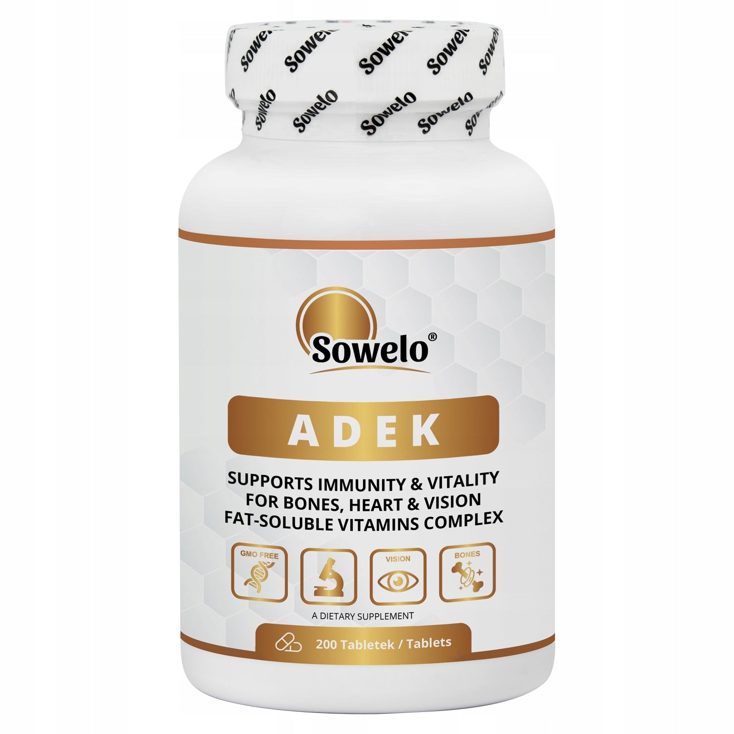 Vitamins ADEK 200 Tablets – Immunity, Bones, Antioxidation – Sowelo