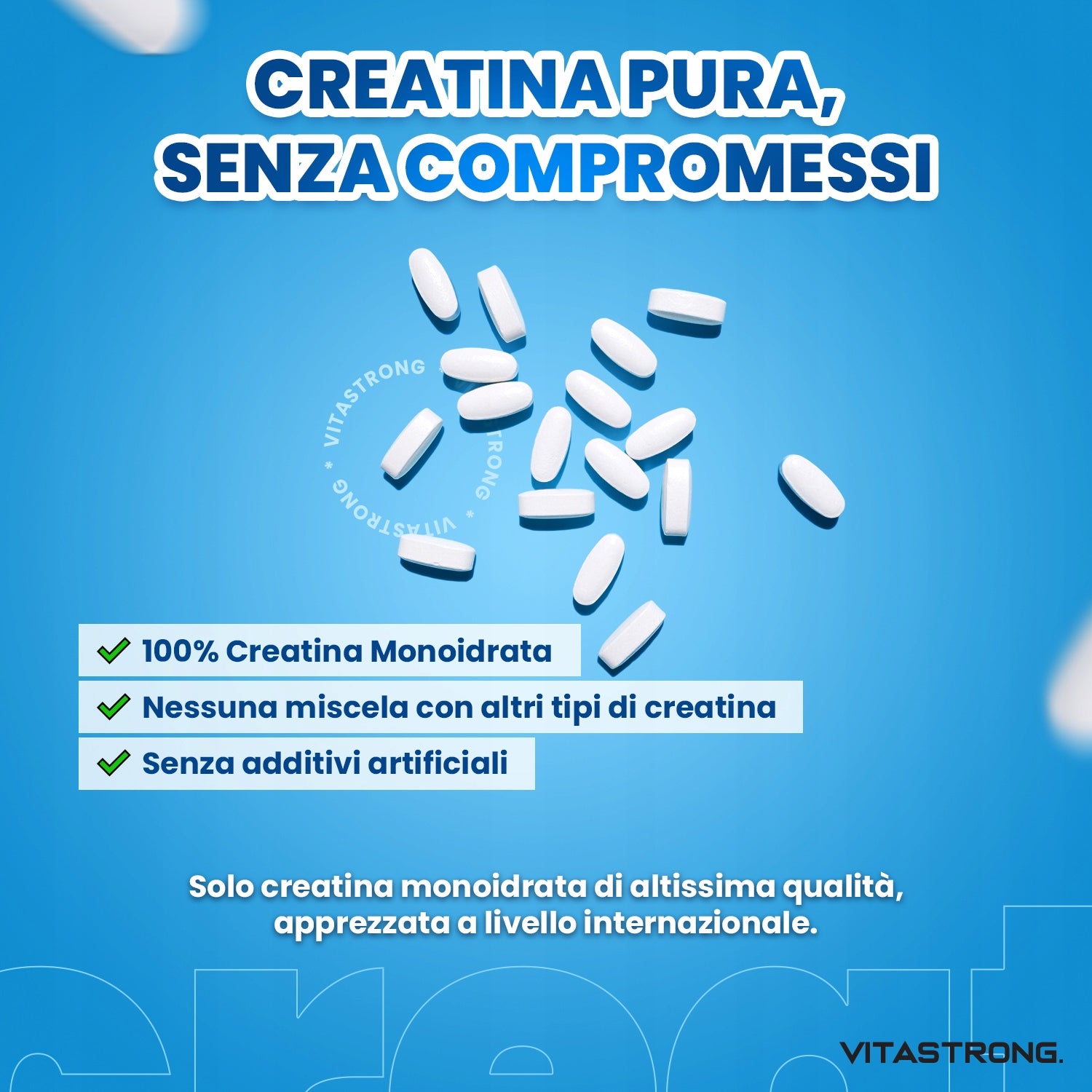 Vitastrong Creastrong Creatine Monohydrate 120 Tablets Expiration date at least 1 year from the date of purchase