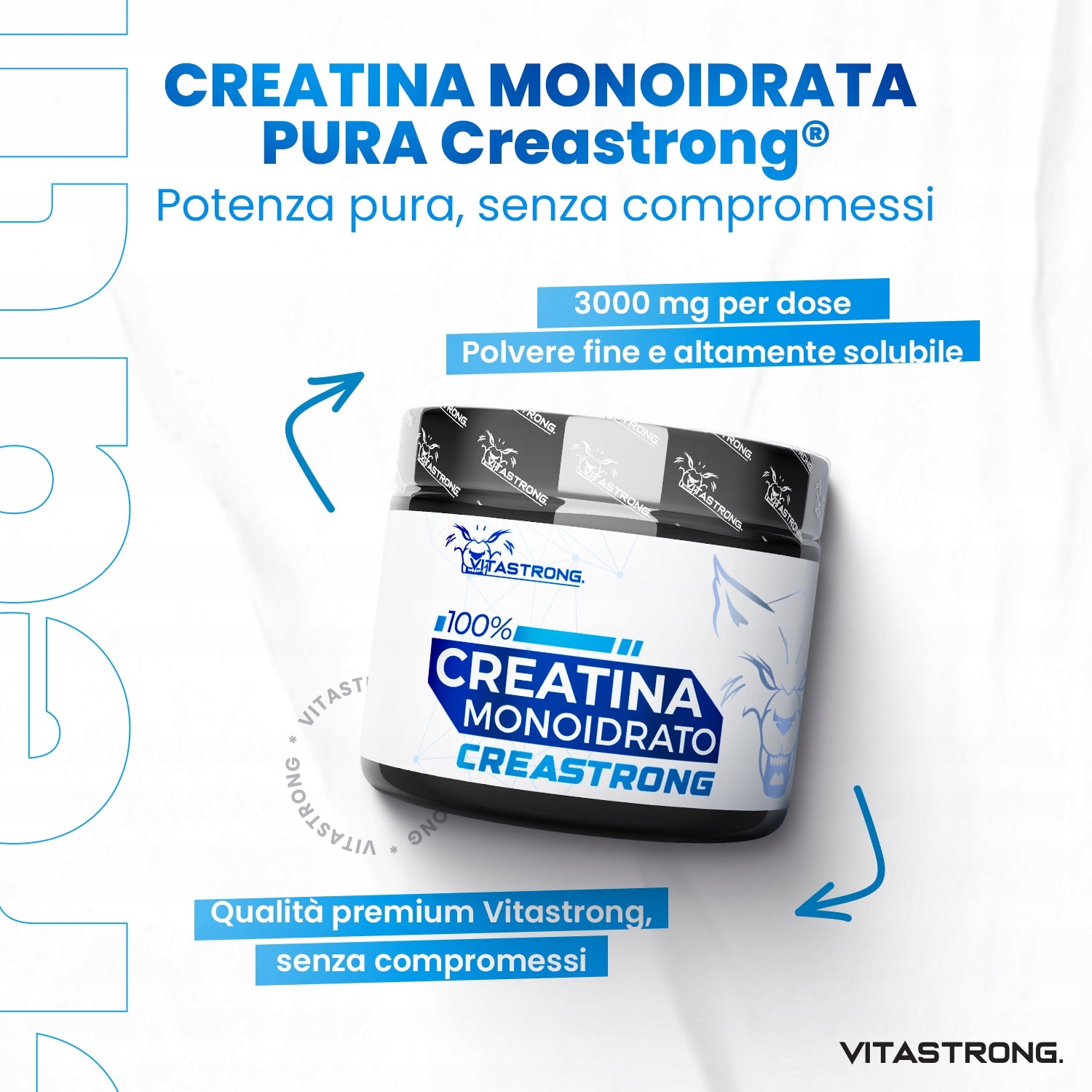 Vitastrong Creastrong Creatine Monohydrate 250g Powder Packaging status original