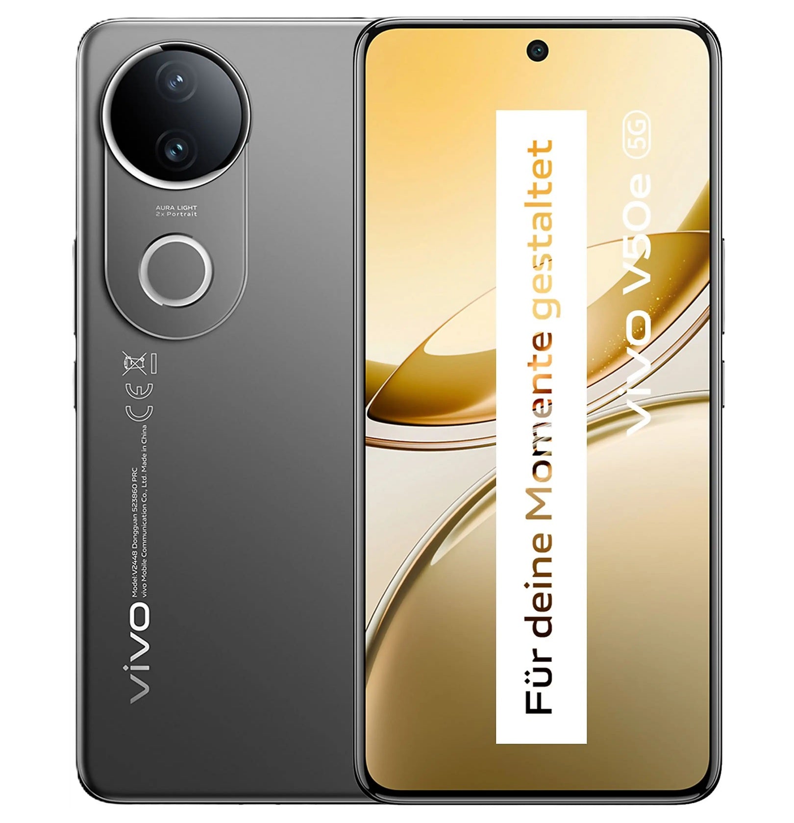 Vivo V50e 5G | Black | 8GB RAM / 256GB Storage | 6.77" Display | IP68 / IP69 Water & Dust Resistant | 5140 mAh Battery | 120 Hz Refresh Rate