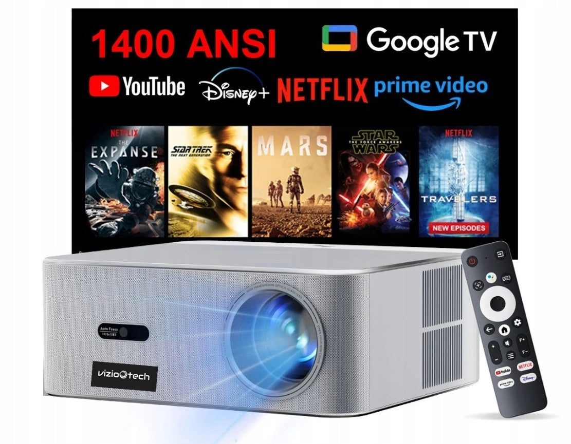 Vizio Tech OSCAL 1400Ansi 4K FHD LED Projector GoogleTV Smart Android