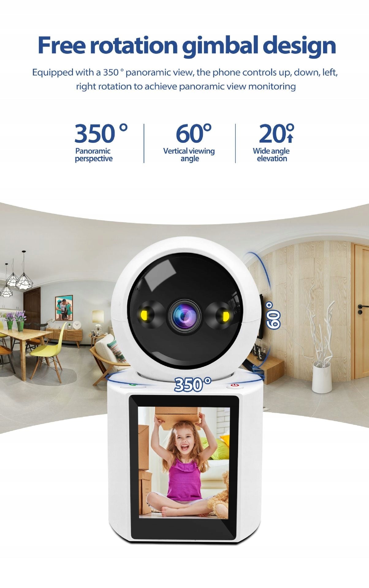 Vnútorná Wi-Fi VIDEO CALLING SMART SURVEILLANCE CAMERA 1080P FHD Batteries included yes