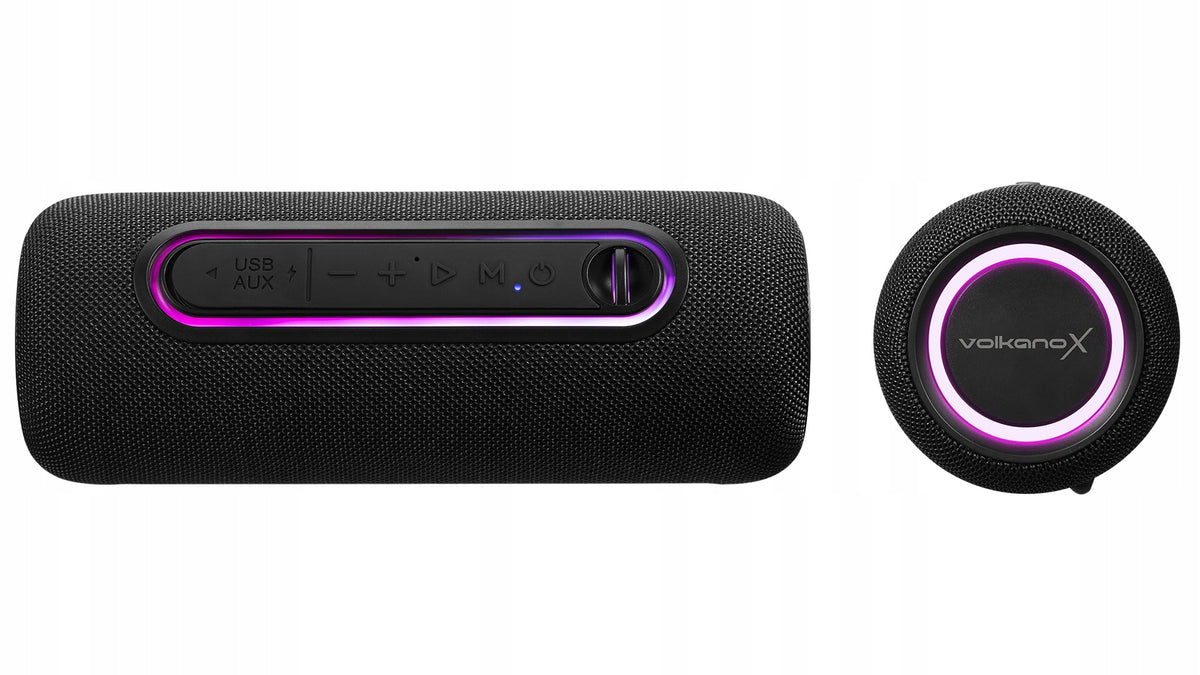 Volkano X VXS100 Series Portable Bluetooth Speaker with RGB Lighting Color black