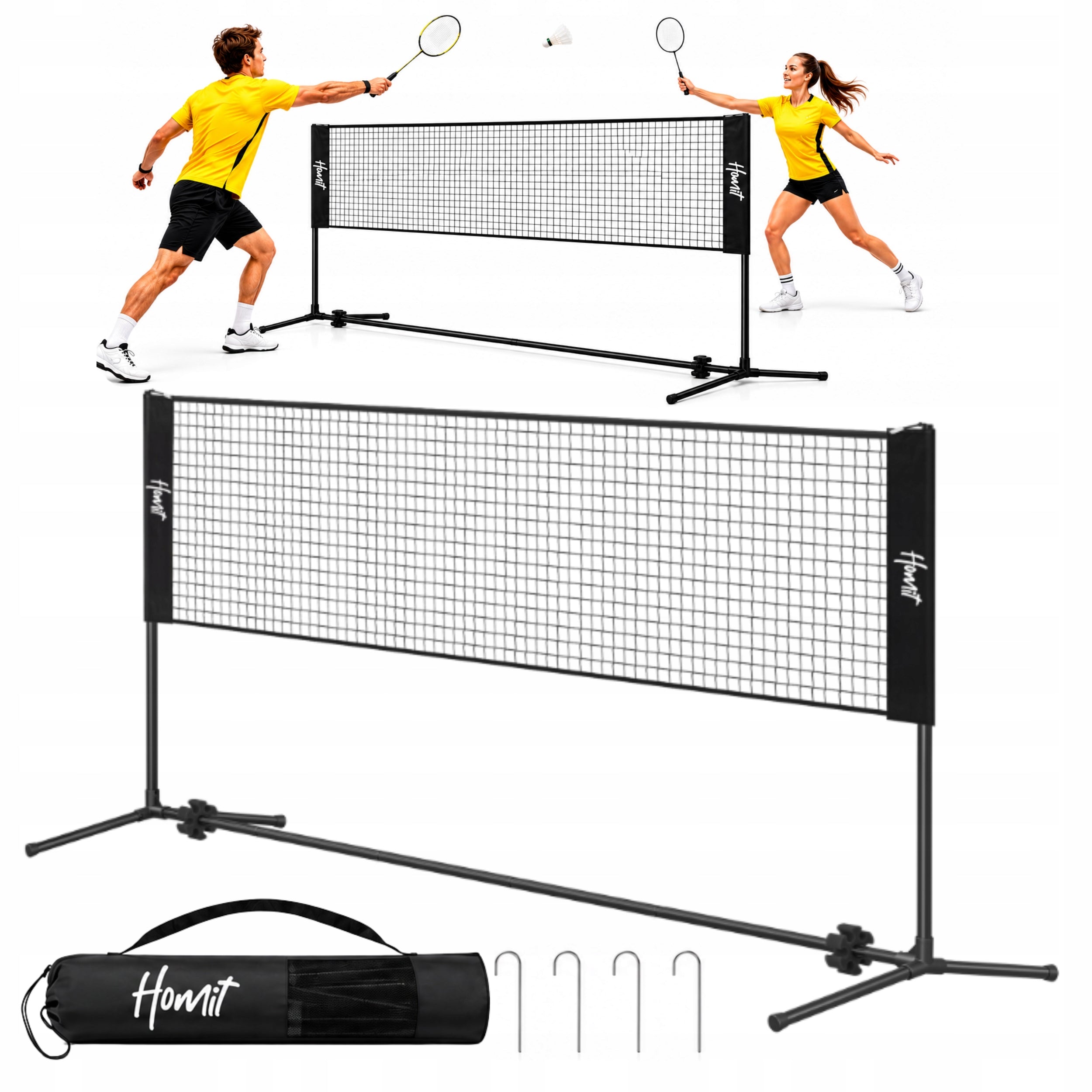 Volleyball Badminton Net HOMIT Portable Adjustable 3m Bag