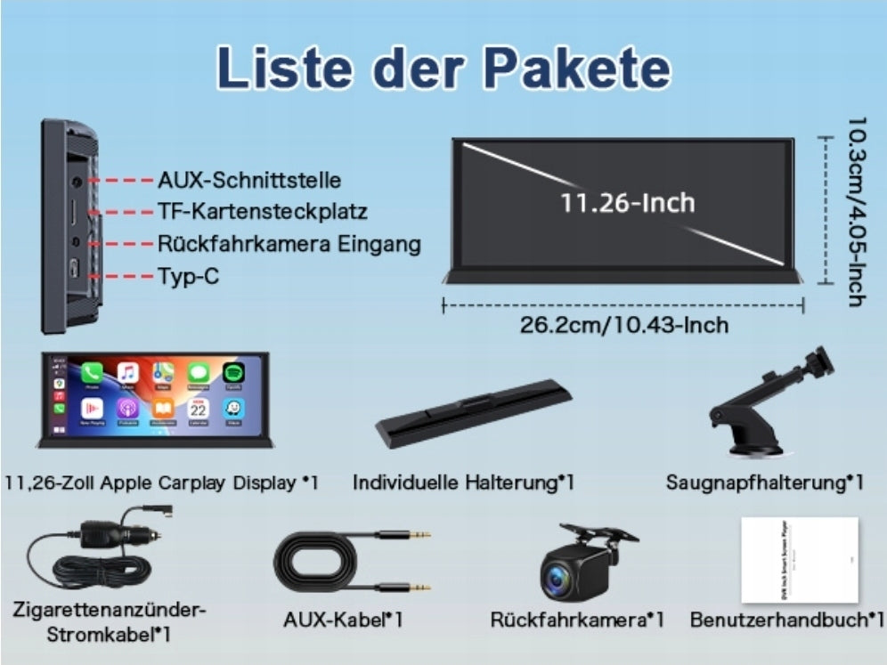 Vtopek 11,26" largest Carplay display with exclusive T379S handle Manufacturer code T379S