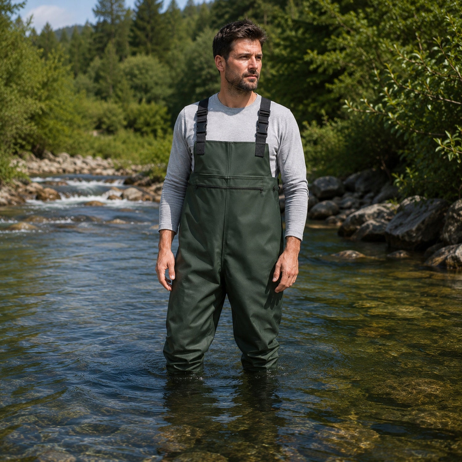 WADERS FISHING TROUSERS FISHING PANTS RUBBER WATERPROOF R. 44 Brand MEMFLOW