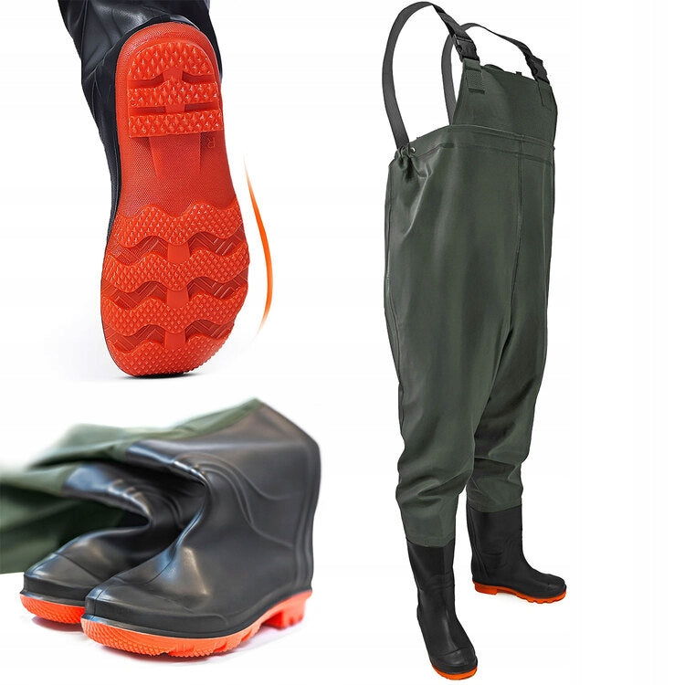WADERS FISHING TROUSERS rubber bibs OMEGA size 45