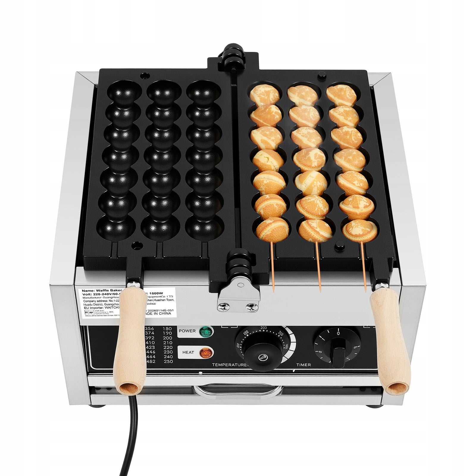 WAFFLE BALL MAKING MACHINE 1500W FOR COMMERCIAL/HOME PANCAKE/MUFFIN USE