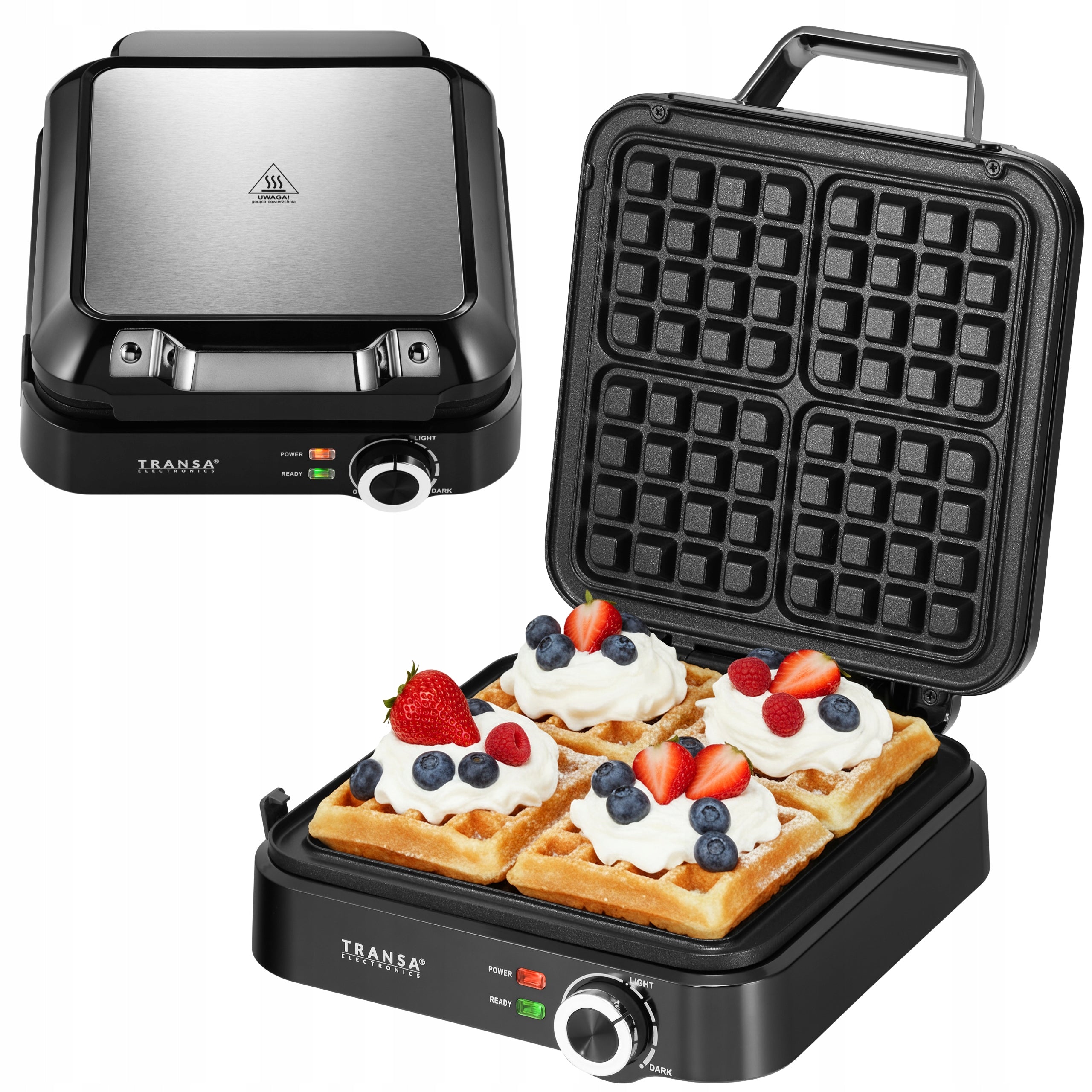 WAFFLE IRON FOR 4 LARGE WAFFLES TEMPERATURE AND BAKING DEGREE CONTROL 2200W