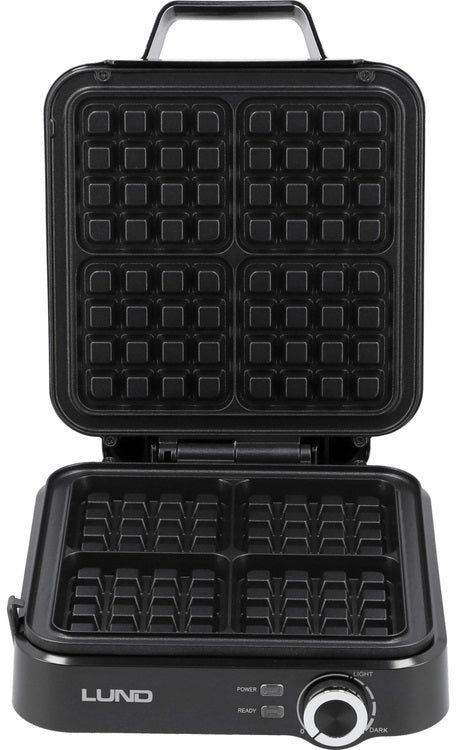 WAFFLE MAKER 1500W 4 LARGE CRISPY WAFFLES STRONG LUND WITH TEMPERATURE CONTROL Manufacturer code LUND_68015