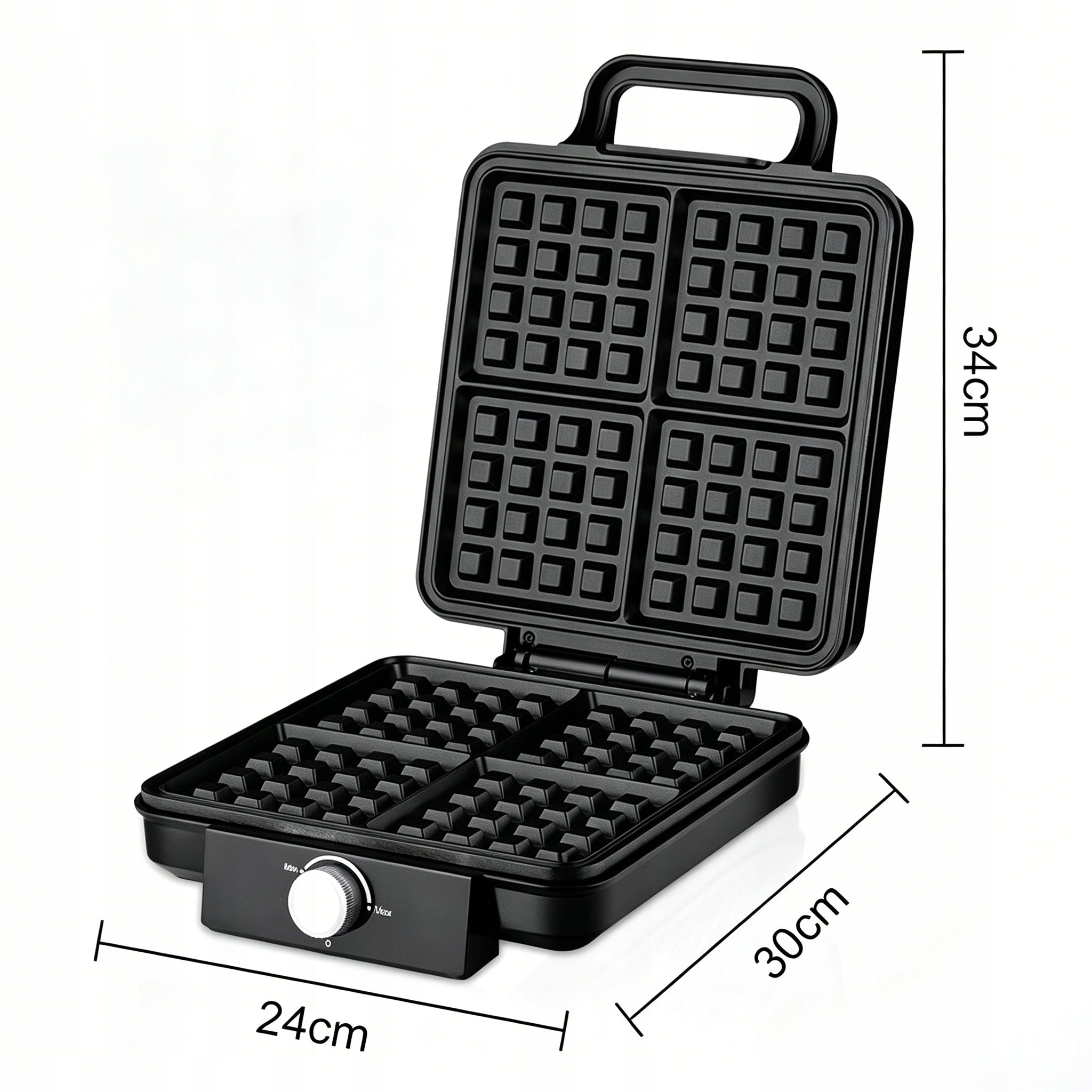 WAFFLE MAKER 1500W 4 LARGE WAFFLES CRUNCH ADJUSTMENT NON-STICK COATING Brand no brand