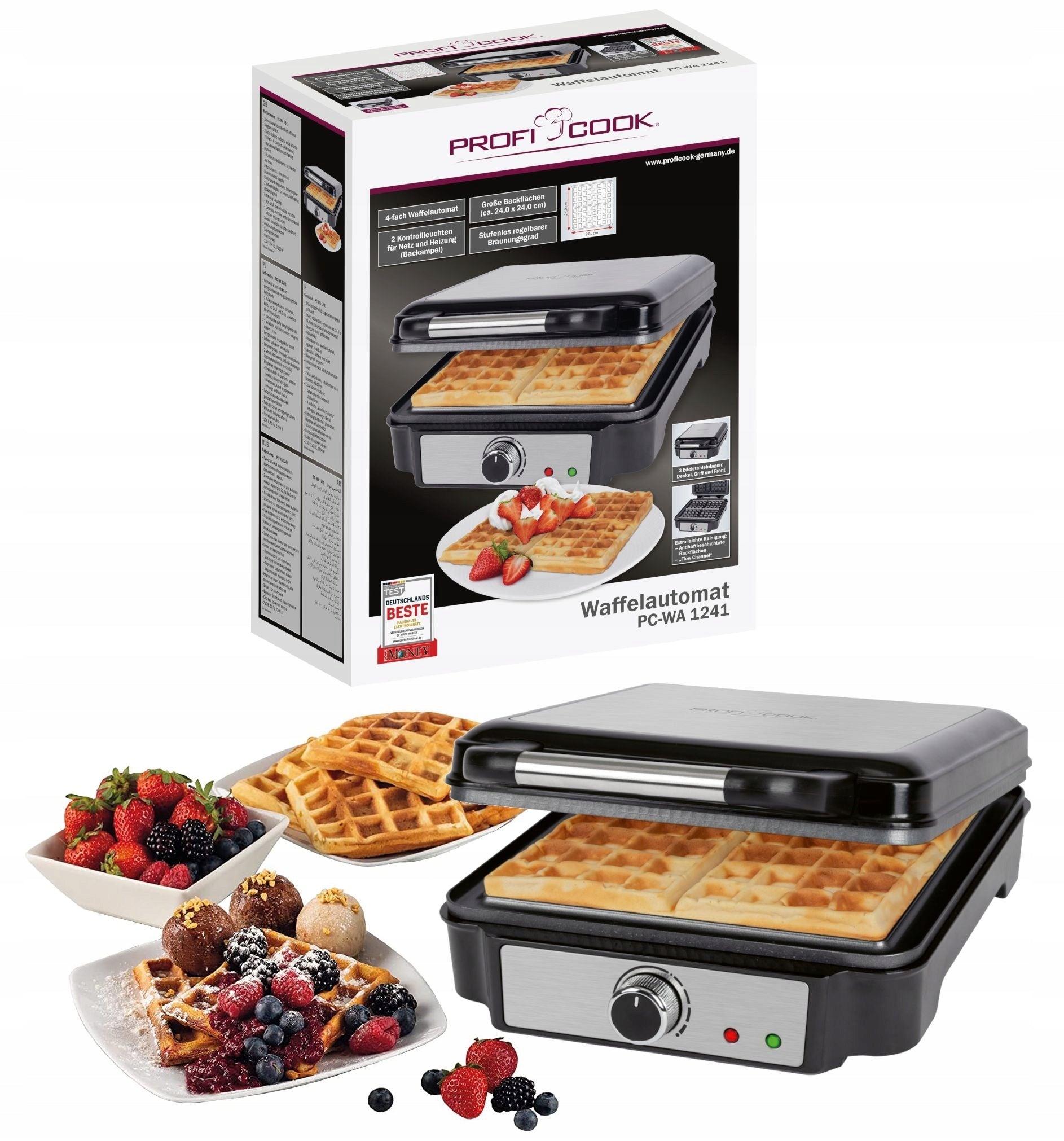 WAFFLE MAKER 2 CRISPY WAFFLES HIGH POWER ProfiCook PC