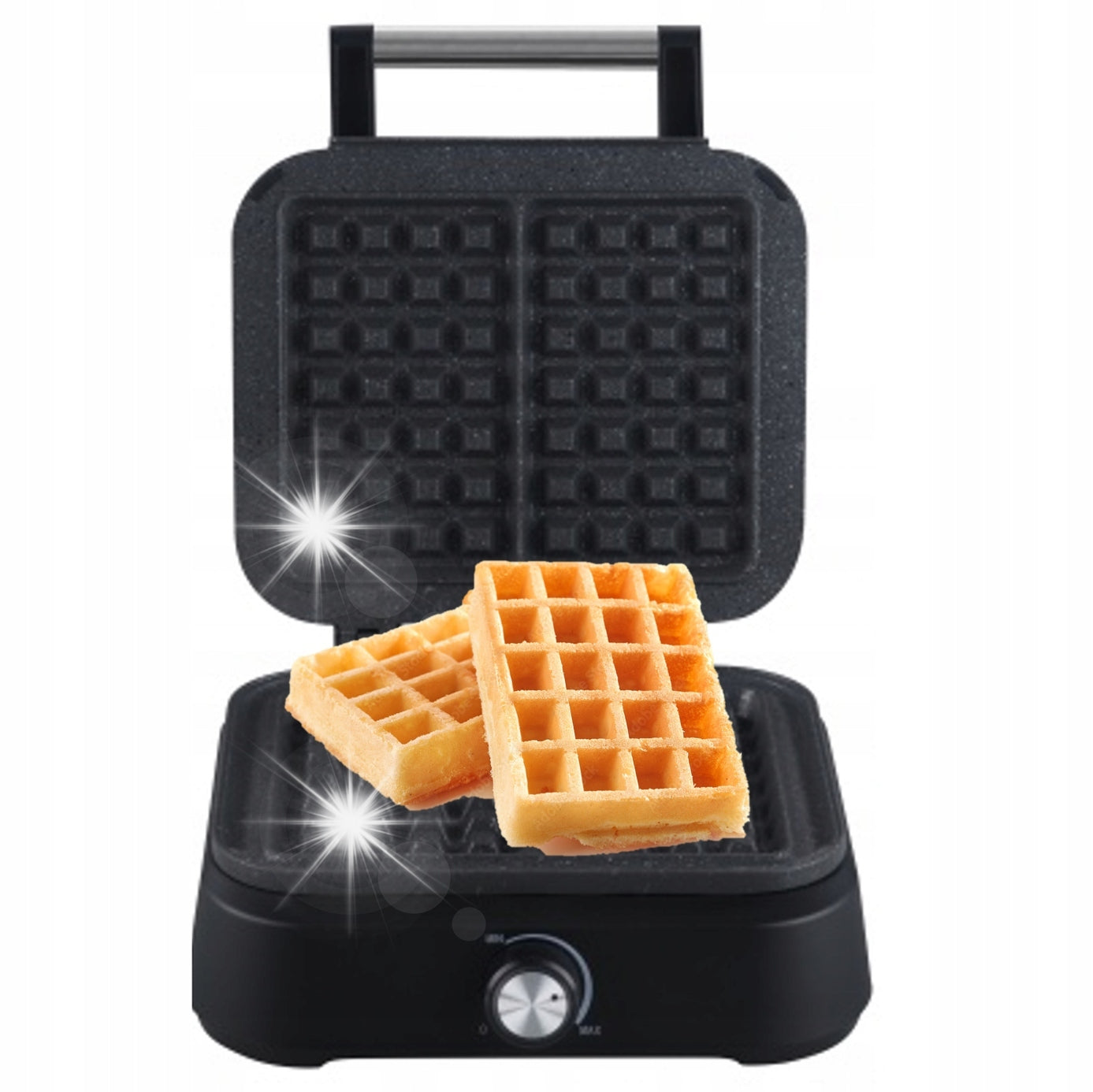 WAFFLE MAKER 2 LARGE CRISPY WAFFLES STRONG SMART MARBLED COATING 2200W