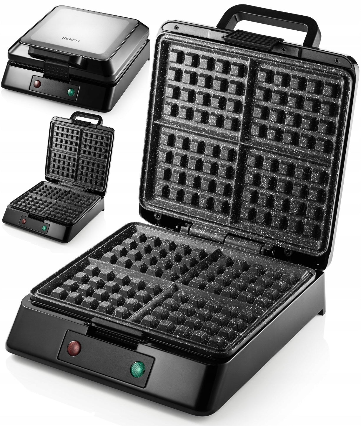 WAFFLE MAKER 4 CRISPY FAMILY WAFFLES KERCH PROFI MARBLED COATING STRONG