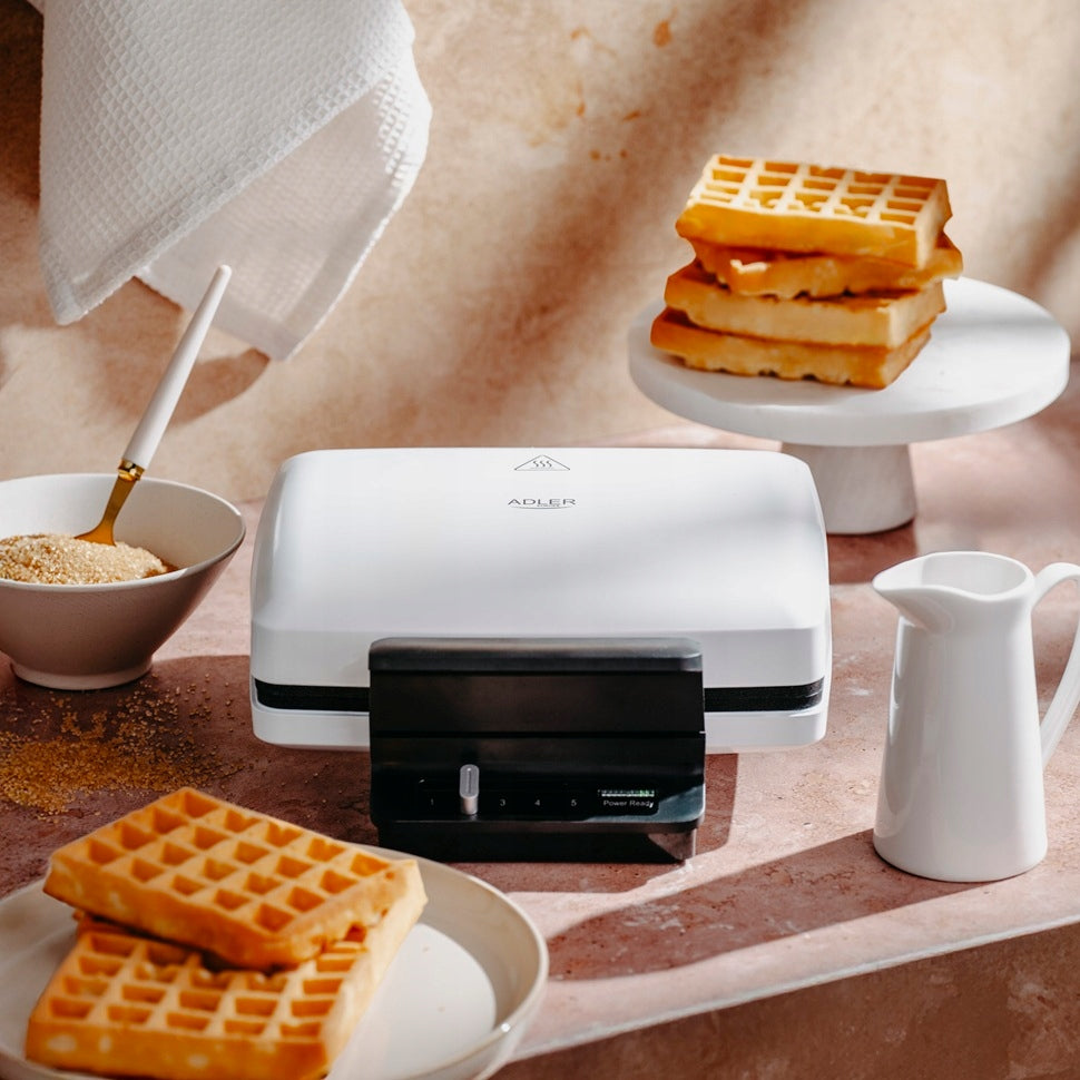 WAFFLE MAKER FOR TWO LARGE PUSZYTSE CRISPY WAFFLES XXL 1800W NON-STICK ADLER Power rating 1800 W