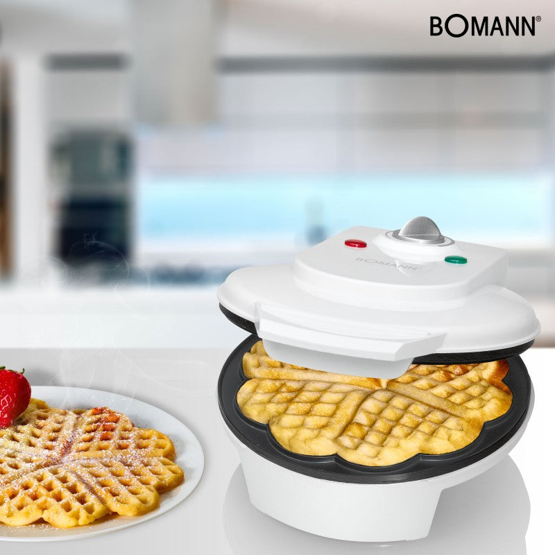 WAFFLE MAKER LARGE CRISPY WAFFLE HEART HEARTS STRONG 1200W ADJUSTABLE Brand Bomann