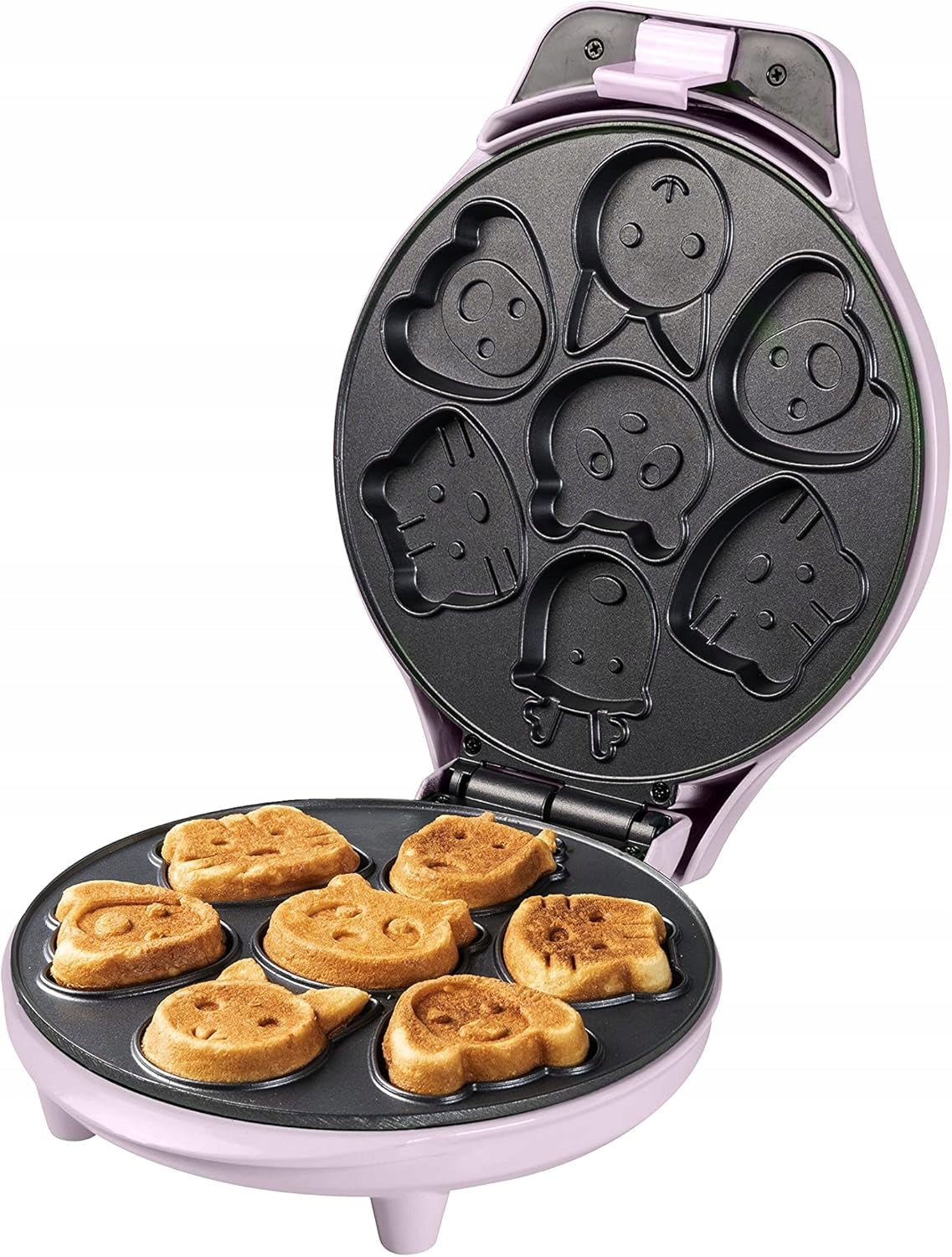 WAFFLE MAKER MINI 700 IN NON-STICK COOKIES ANIMALS PINK LIGHT Brand no brand