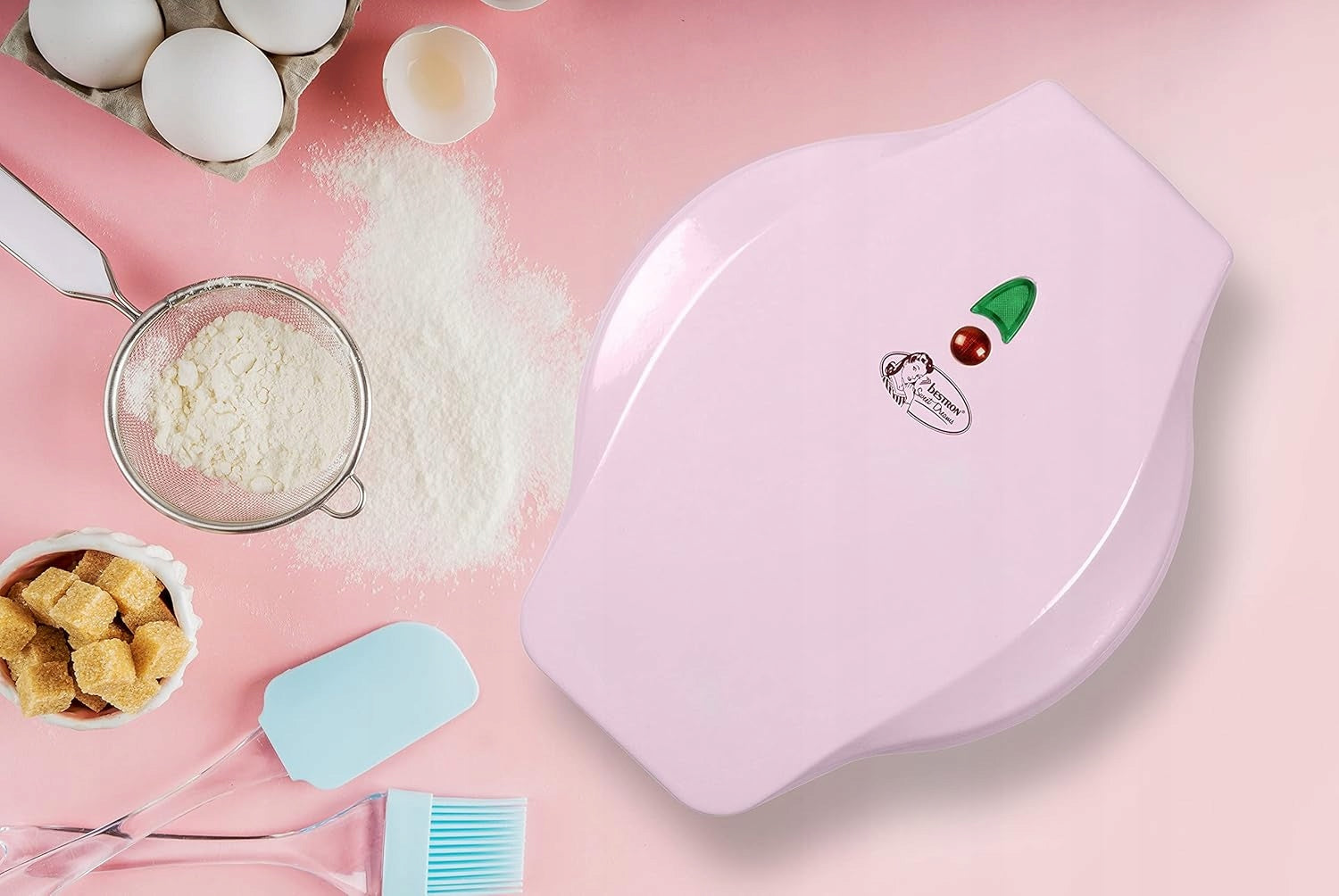 WAFFLE MAKER MINI 700 IN NON-STICK COOKIES ANIMALS PINK LIGHT Power rating 700 W