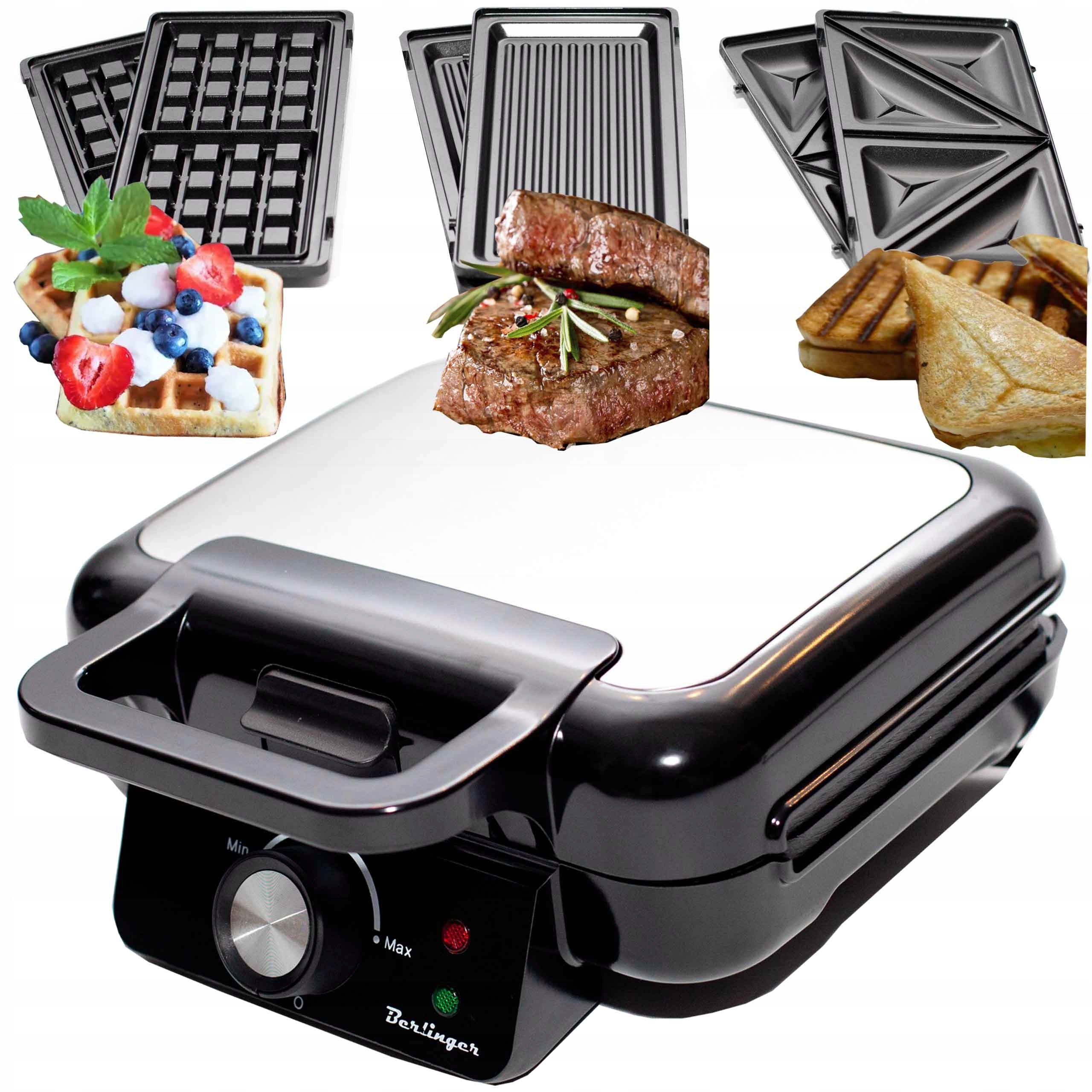 WAFFLE OVEN GRILL TOASTER 3 IN1 BERLINGER TEMPERATURE CONTROL STRONG
