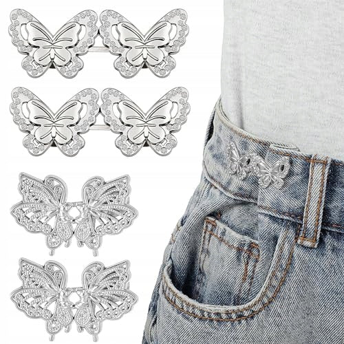 WAIST TENSIONER BUTTERFLY ADJUSTABLE SET OF 4 PCS BUTTON BUCKLE FOR TROUSERS Brand no brand