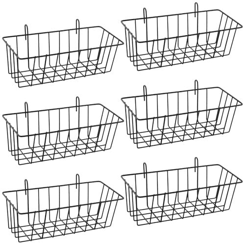 WALL BASKET MESH METAL BLACK 23X10CM SET OF 6 PCS. for home Brand no brand